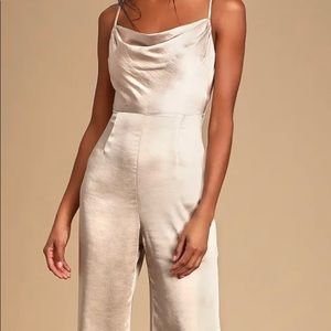 Champagne satin jumpsuit